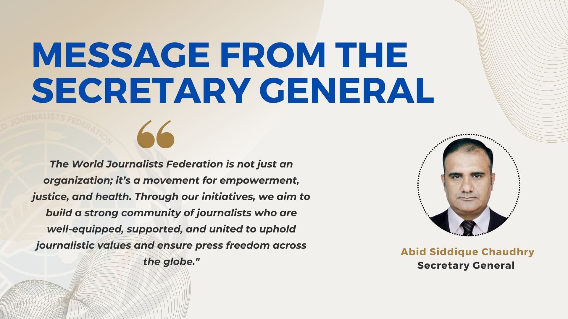 Message from the Secretary General